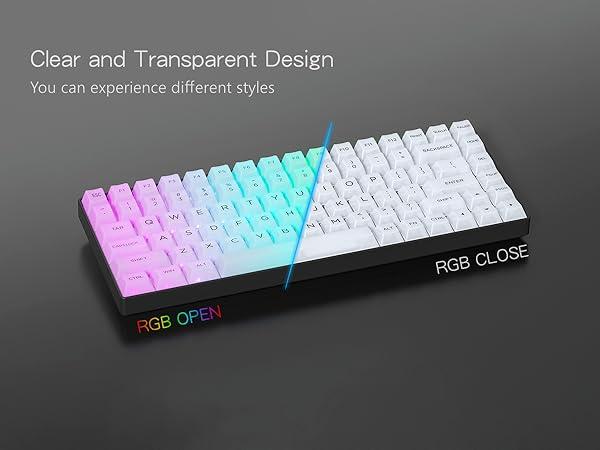 Infinitas Aurora Transparent Keycaps MDA Profile Dye UV Printing PC Keycap 115-Key