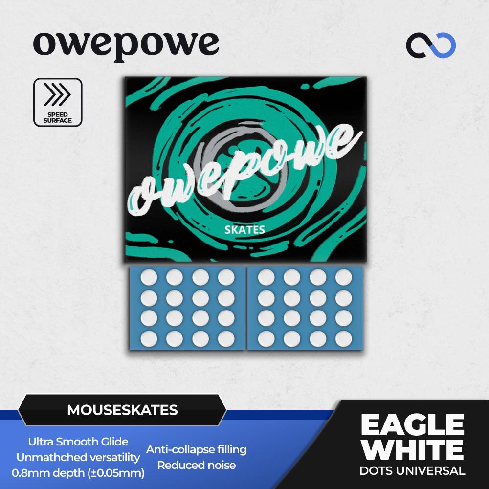OWEPOWE Eagle White Universal Silent Gaming Mouse Feet / Mouse Skate PTFE (Speed)