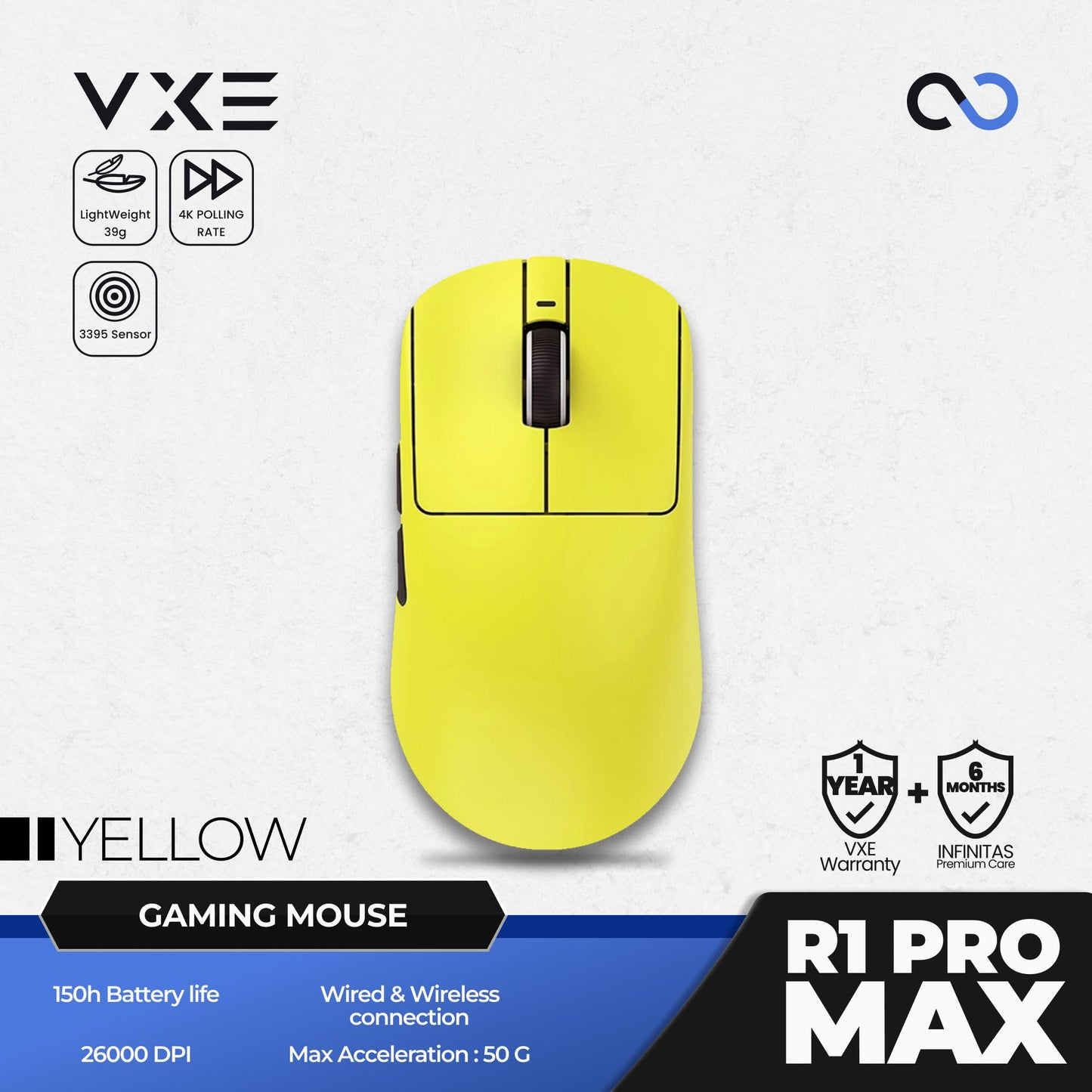VXE R1 PRO MAX 4K Wireless Light Weight Gaming Mouse