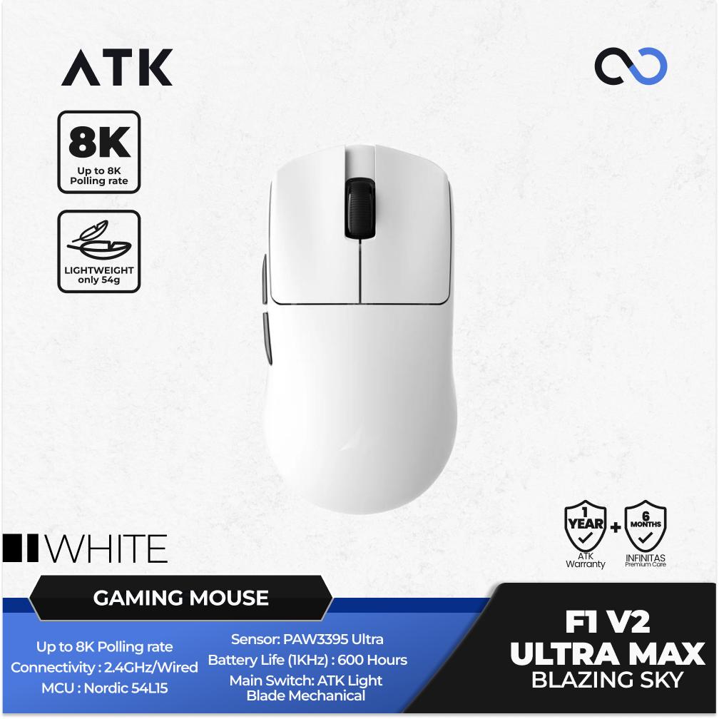 ATK F1 V2 Ultra MAX Blazing Sky 8K Wireless Light Weight PAW3395 Ultra Gaming Mouse Viper Mini Shape