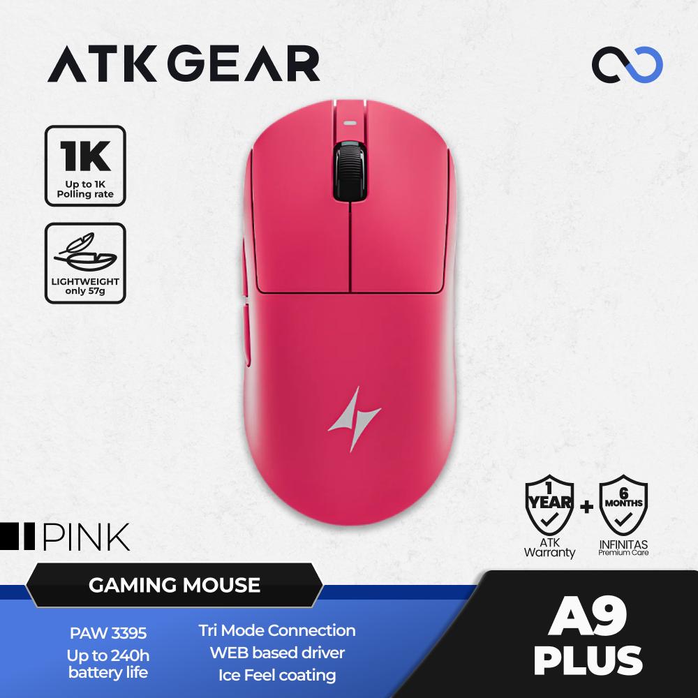 ATK A9 PLUS Wireless Light Weight PAW3395 Gaming Mouse GPX shape BONUS GPX GRIPTAPE