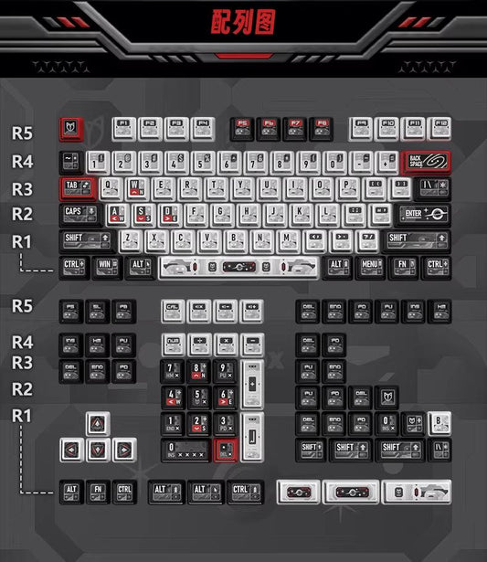 PIIFOX Star Trek Theme Keycaps Nuclear Profile Dye Sub PBT Keycap 141-Keys