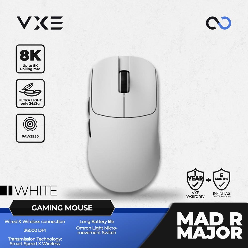VXE MAD R MAJOR 8K Wireless Light Weight Ambidextrous PAW3950 Gaming Mouse