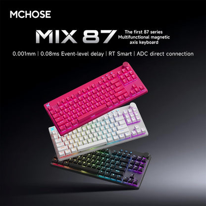 MCHOSE MIX87 E-Sports 8K Hall Effect TKL Magentic Gaming Keyboard Rapid Trigger SOCD DKS Wooting