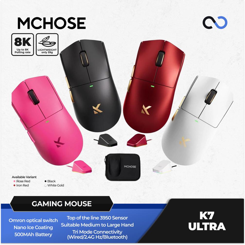 MCHOSE K7 Ultra 8K Wireless Ultra Light Weight PAW3950 TI Gaming Mouse Viper V3 Pro Shape
