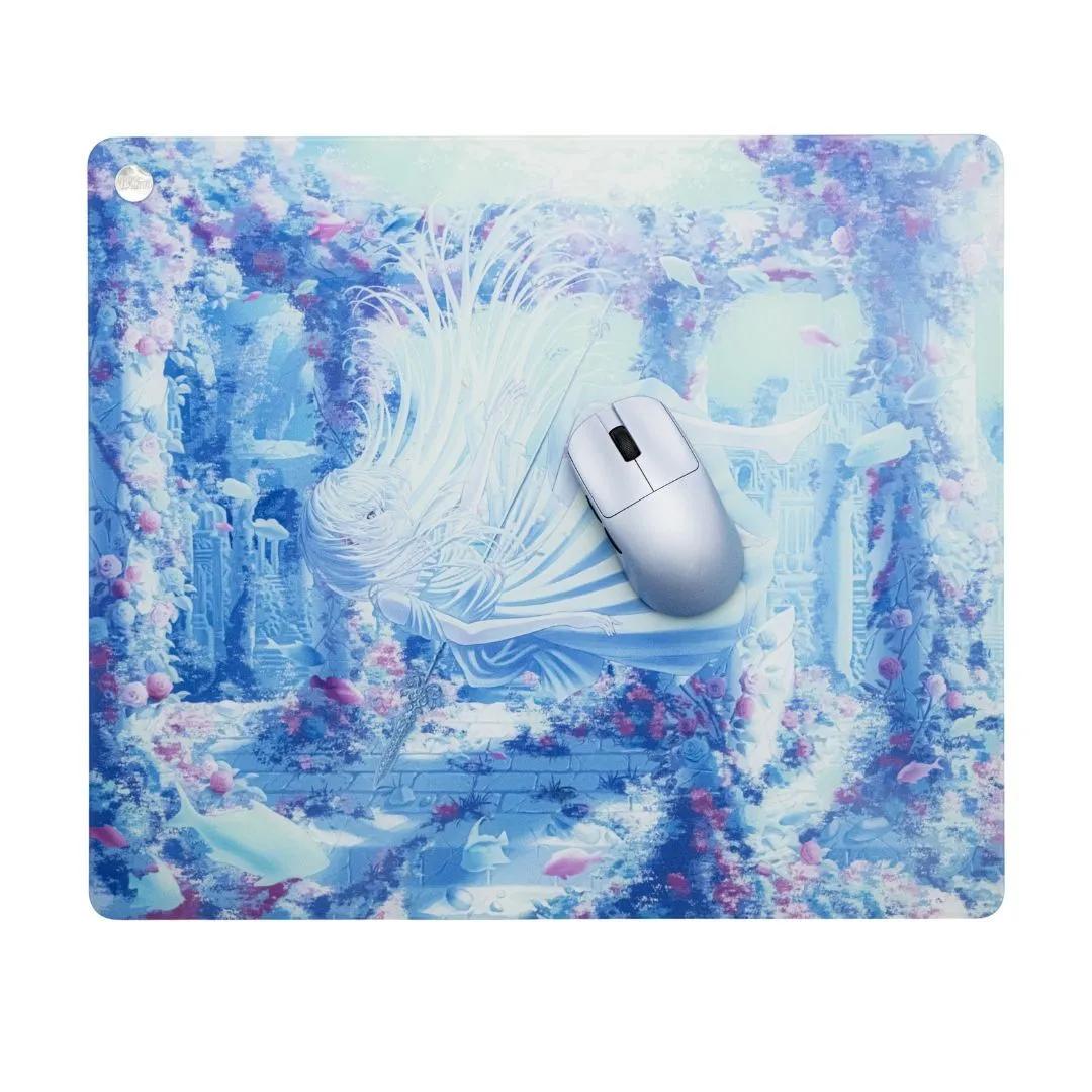 Uncle Panda Atlantis Silicone Base COATED Gaming Tempered Glass Mousepad Kaca (Control)
