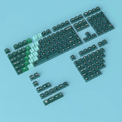 Infinitas Peacock Green Gradient Keycaps Cherry Profile Dye Sub / UV Printing PBT+PC Keycap 154-Key