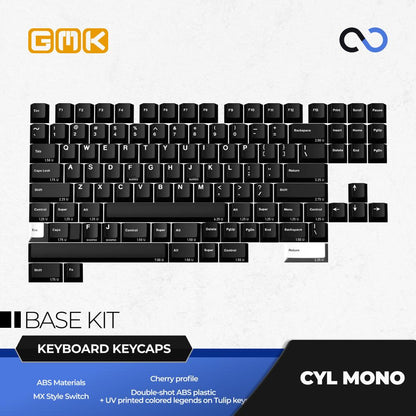GMK CYL MONO Keycaps Cherry Profile Doubleshot + UV Print ABS Keycap 117+11-Keys