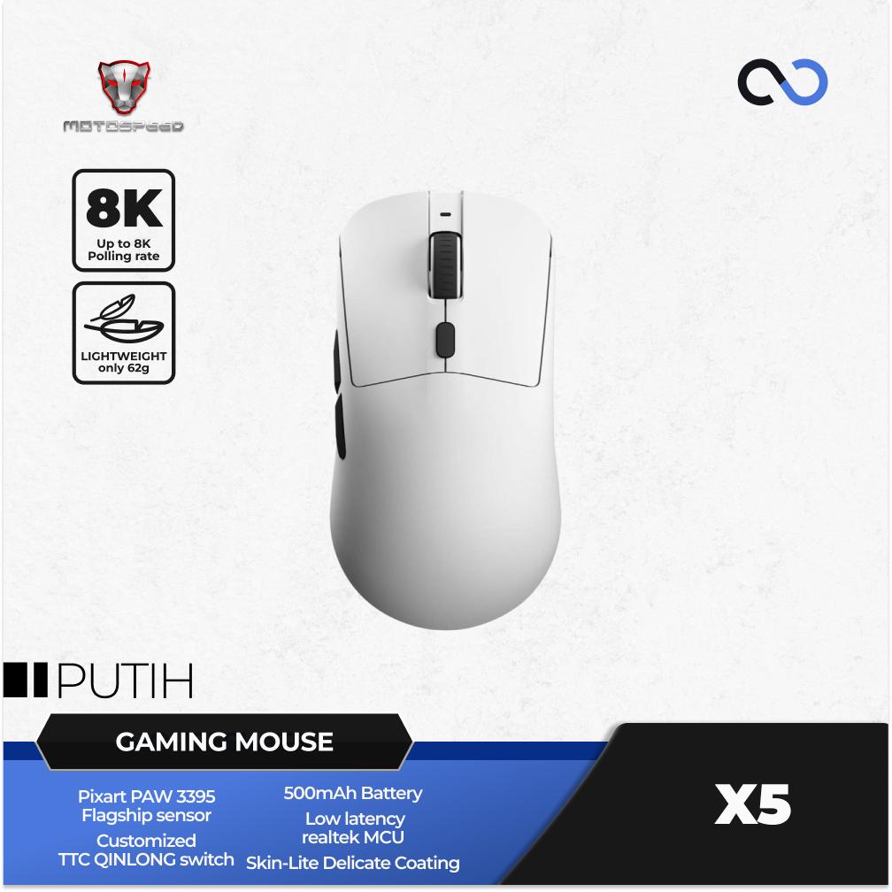 MOTOSPEED X5 8k Super Light Wireless PAW3395 Gaming Mouse