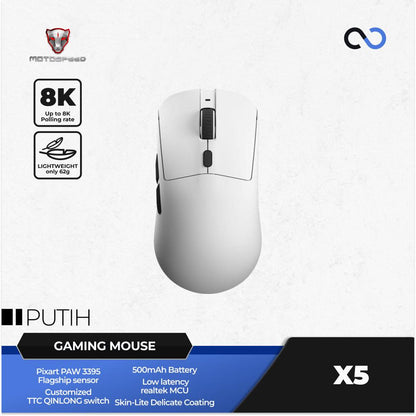 MOTOSPEED X5 8k Super Light Wireless PAW3395 Gaming Mouse