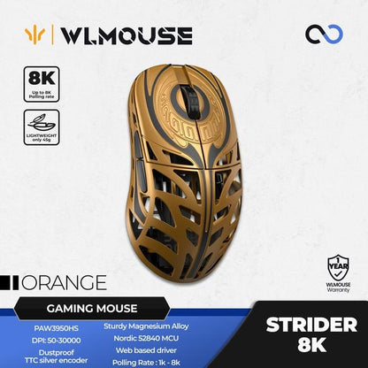 WLMouse Strider 8k Super Light Magnesium Wireless PAW3950 HS Gaming Mouse XM2 Shape