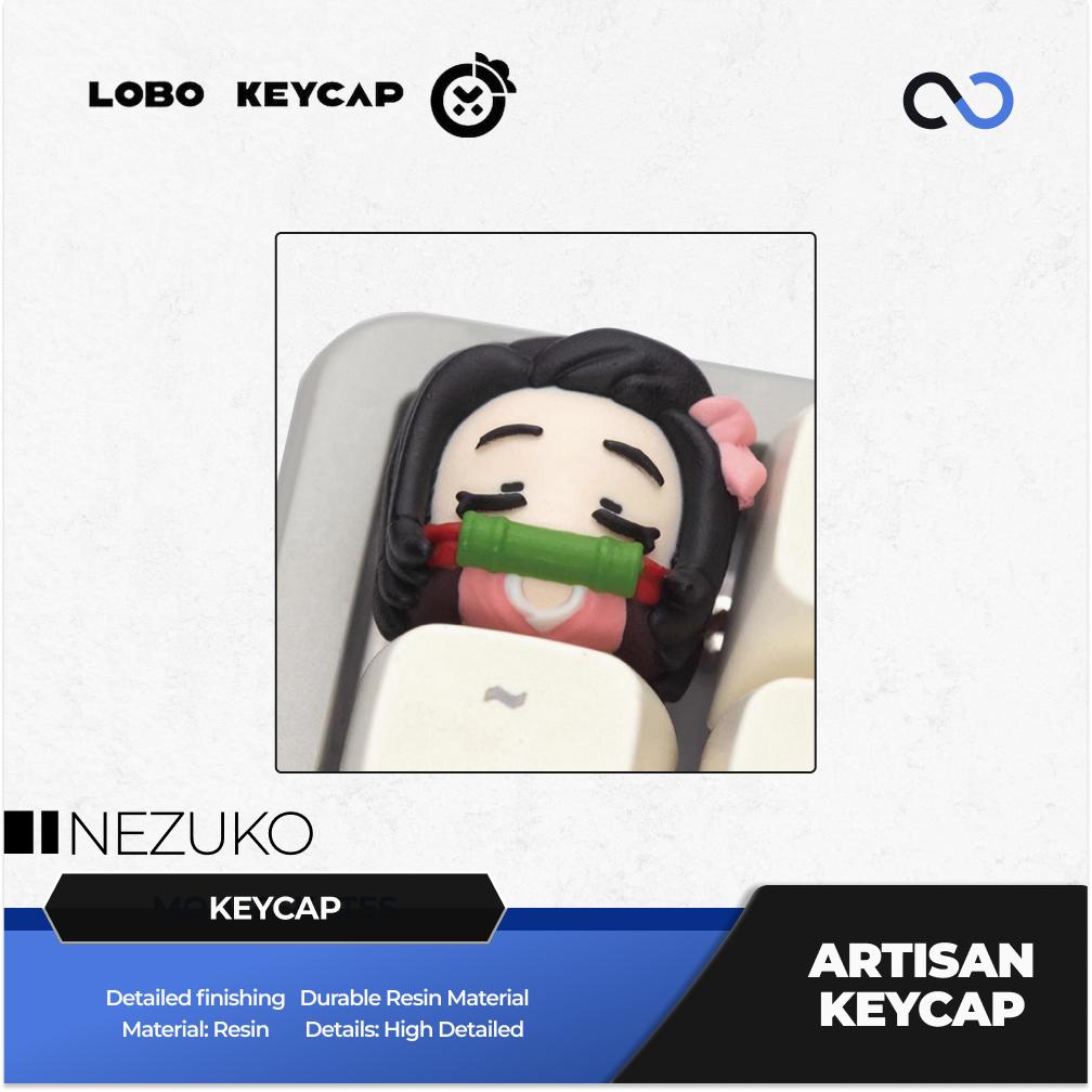 Lobo Nezuko Demon Slayer Kimetsu No Yaiba Anime Artisan Keycaps Resin Keycap