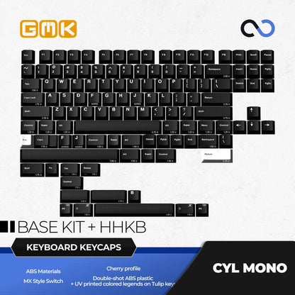 GMK CYL MONO Keycaps Cherry Profile Doubleshot + UV Print ABS Keycap 117+11-Keys