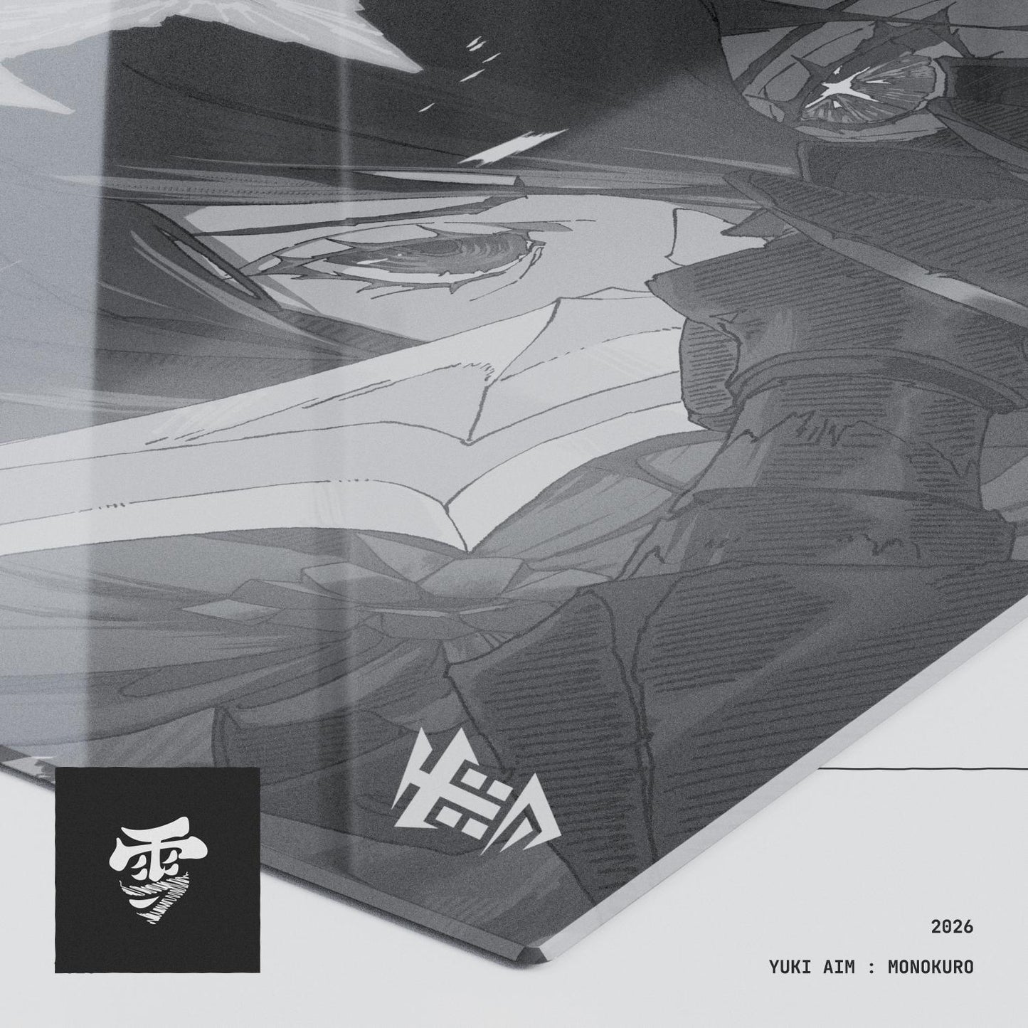 Yuki Aim Monokuro Glass Limited Edition Silicone Base Gaming Glass Mousepad Kaca (Hybrid-Speed)
