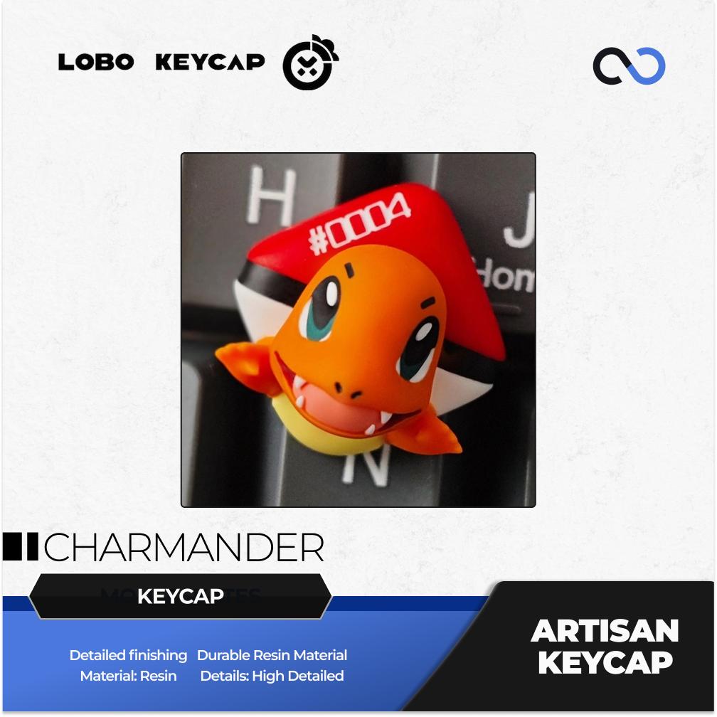 Lobo Charmander Pokemon Game Artisan Keycaps Resin Keycap