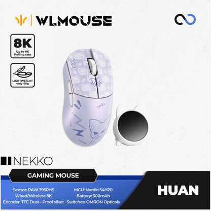 WLMouse Huan 8k Super Light Magnesium Wireless ambidextrous PAW3950HS Gaming Mouse
