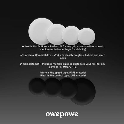 OWEPOWE Eagle White Universal Silent Gaming Mouse Feet / Mouse Skate PTFE (Speed)