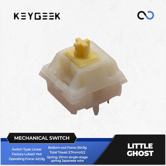 Keygeek Little Ghost Pre-Lubed Mechanical Keyboard PCB Mount Switch (Linear) by Dino Lab