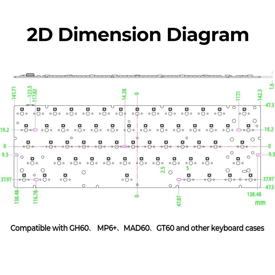 MMD AR60 Kit 8K HE PCB Hall Effect 60% Gaming Keyboard Rapid Trigger SOCD RDT