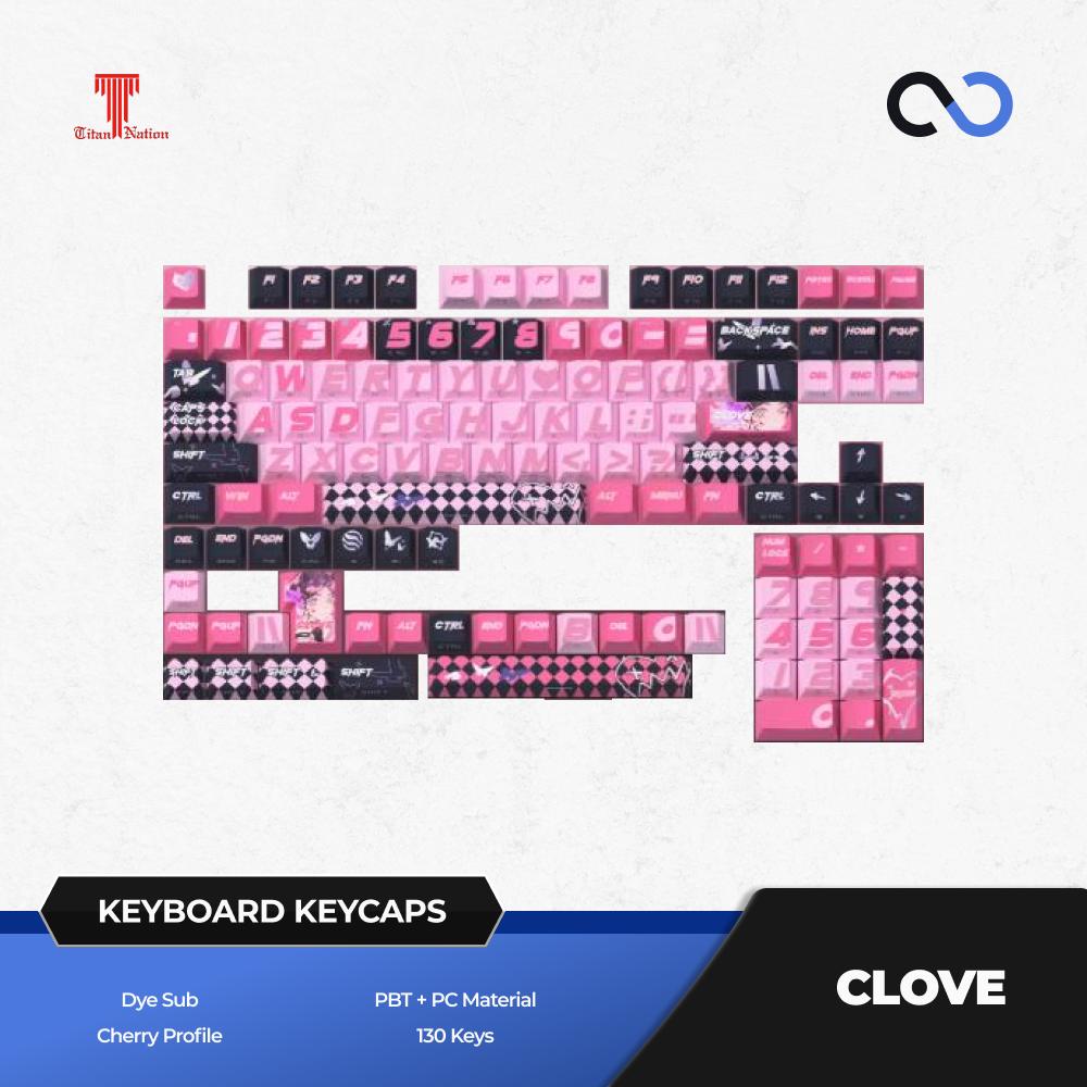 Titan Nation Clove Valorant Theme Keycaps Cherry Profile Dye Sub PBT+PC Keycap 130-Keys