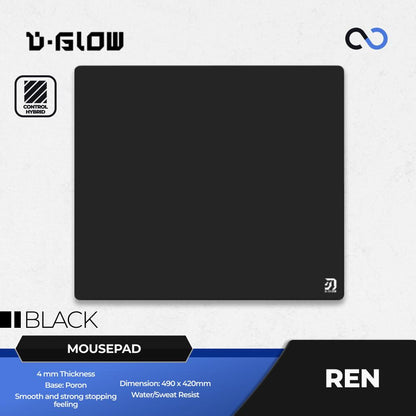 D-Glow Ren Inoac Poron Base Gaming Mousepad (Hybrid) Artisan Key-83 Weave