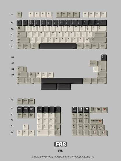 FBB TVS Retro Keycaps Cherry Profile PBT Dye Subbed