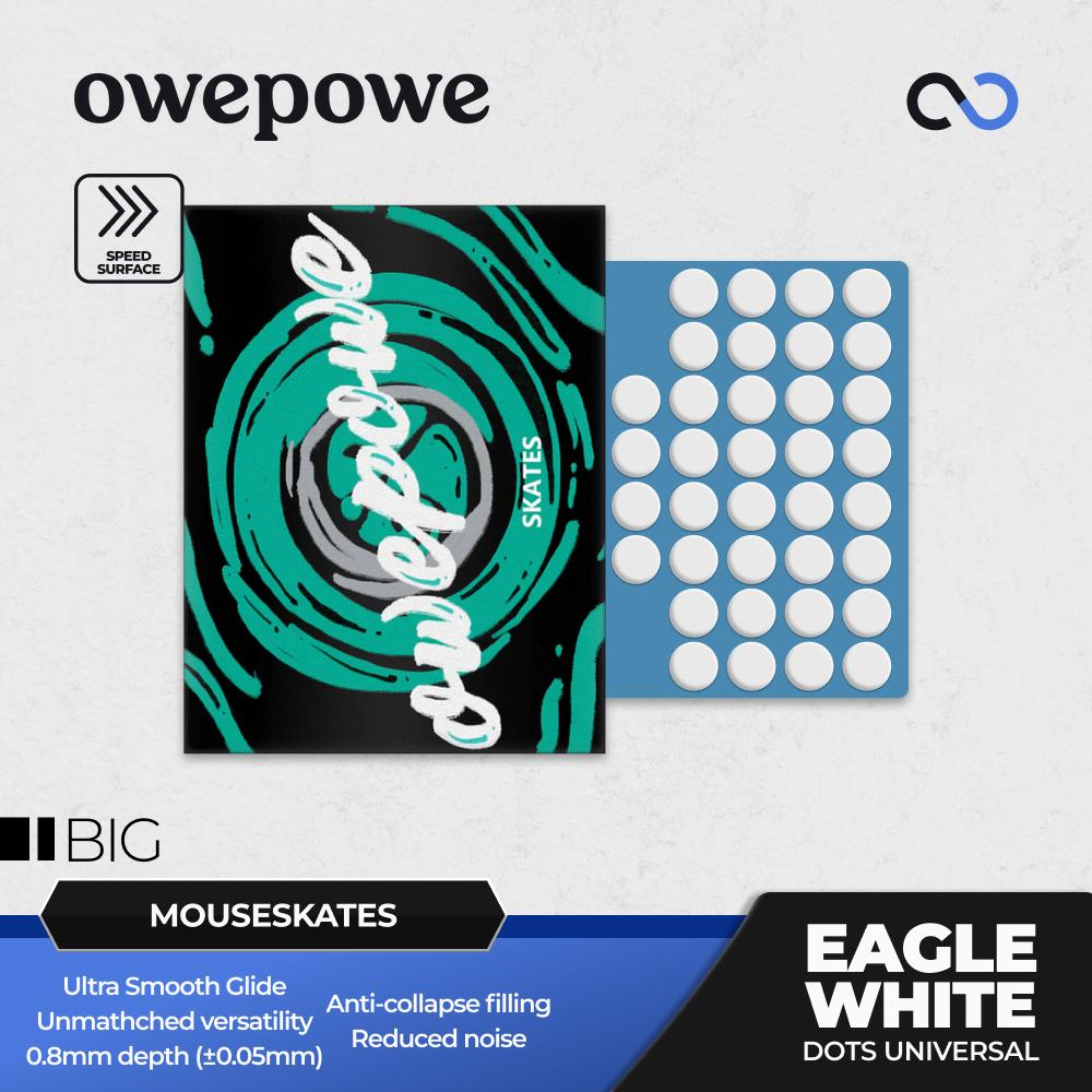 OWEPOWE Eagle White Universal Silent Gaming Mouse Feet / Mouse Skate PTFE (Speed)