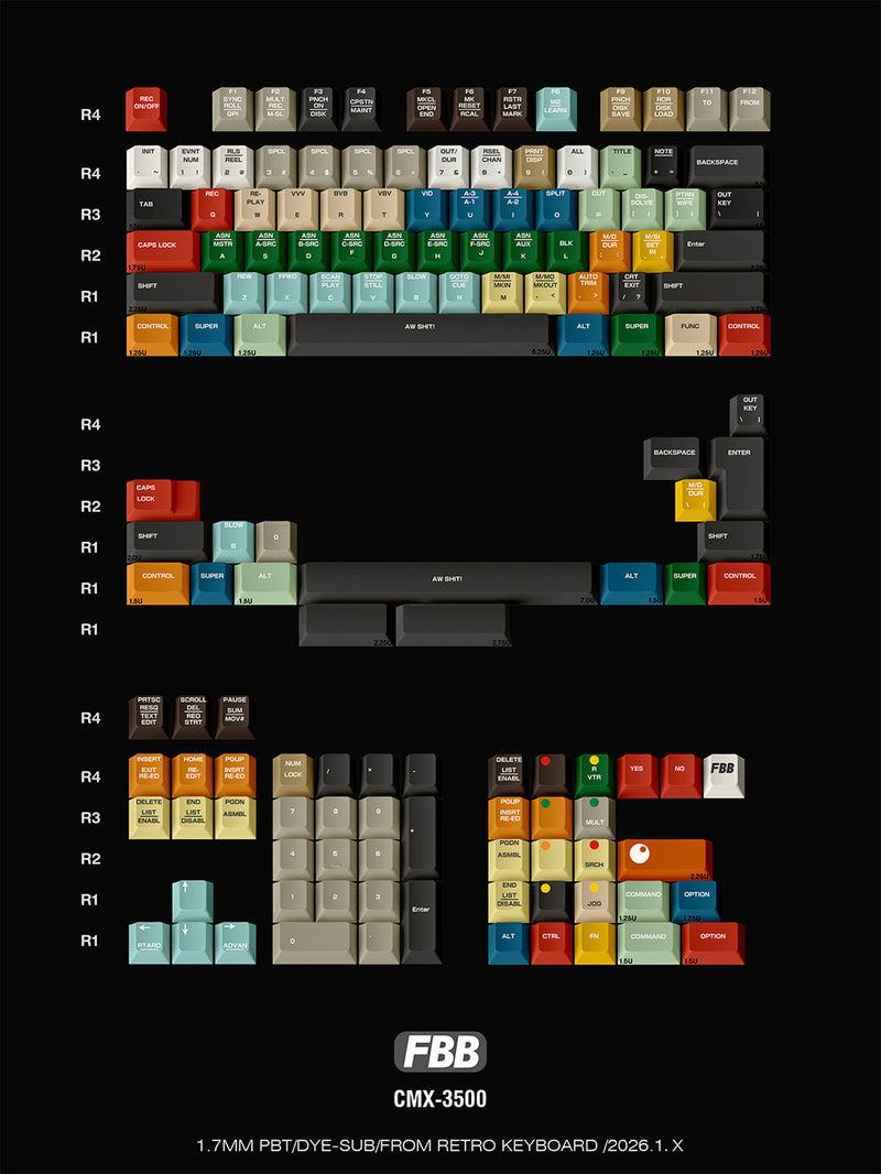 FBB CMX3500 Keycaps Cherry Profile PBT Dye Subbed