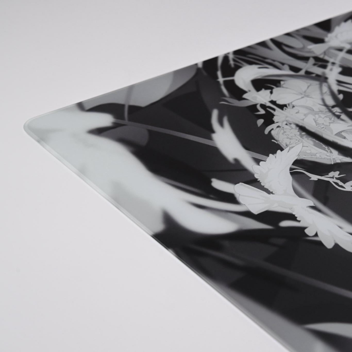 Uncle Panda Feather Free Silicone Base COATED 2.5D Gaming Glass Mousepad Kaca (Speed)