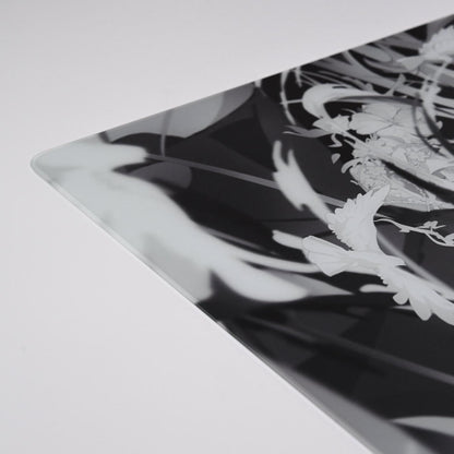 Uncle Panda Feather Free Silicone Base COATED 2.5D Gaming Glass Mousepad Kaca (Speed)