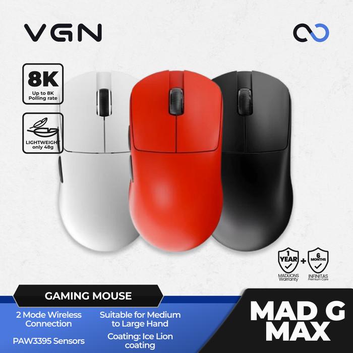 Madlions MAD G Pro 8K Wireless Light Weight PAW3395 Gaming Mouse Fierce Gaming Gear