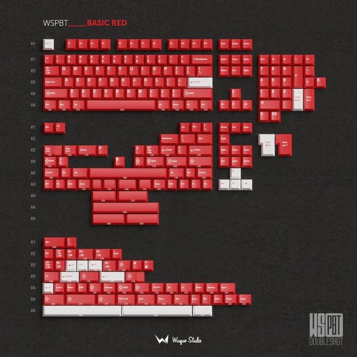Wuque Studio WS Basic Red Doubleshot PBT Keycaps / Keycap