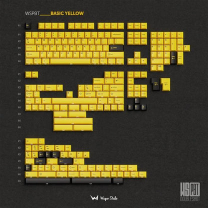 Wuque Studio WS Basic Yellow Doubleshot PBT Keycaps / Keycap