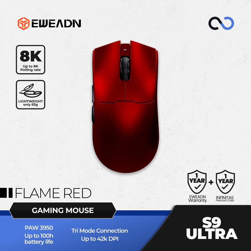 EWEADN S9 ULTRA 8K Wireless Light Weight PAW3950 Gaming Mouse Viper V3 Shape