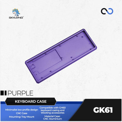 SKYLOONG GK61 Case Custom 60% CNC Aluminum / Acrylic / Wooden Keyboard Case Tray Mount DIY for Wooting 60HE+ / GH60 / TOFU60