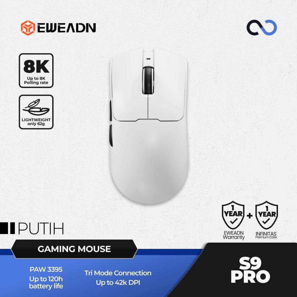 EWEADN S9 PRO 8K Wireless Light Weight PAW3395 Gaming Mouse Viper V3 Shape