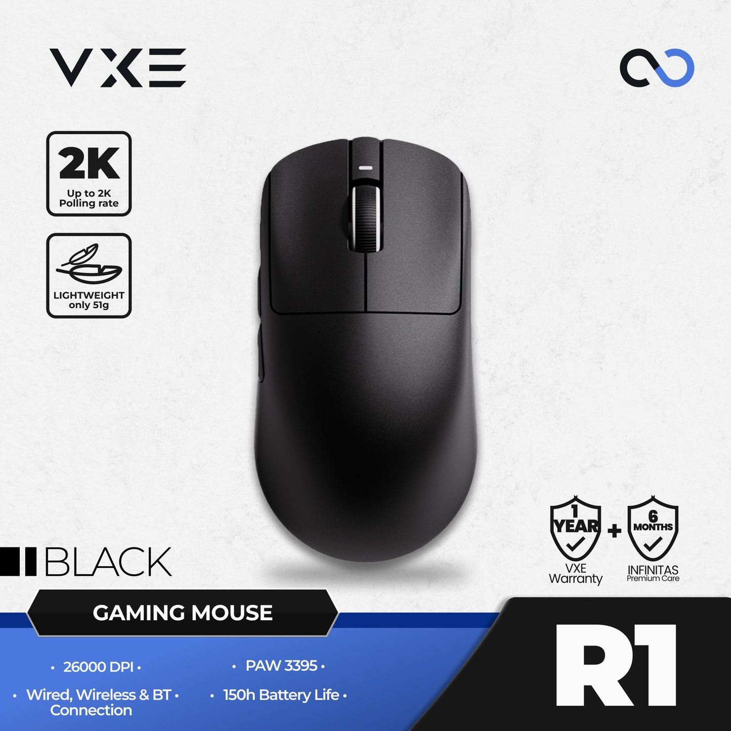 VXE R1 1K Wireless Light Weight Gaming Mouse