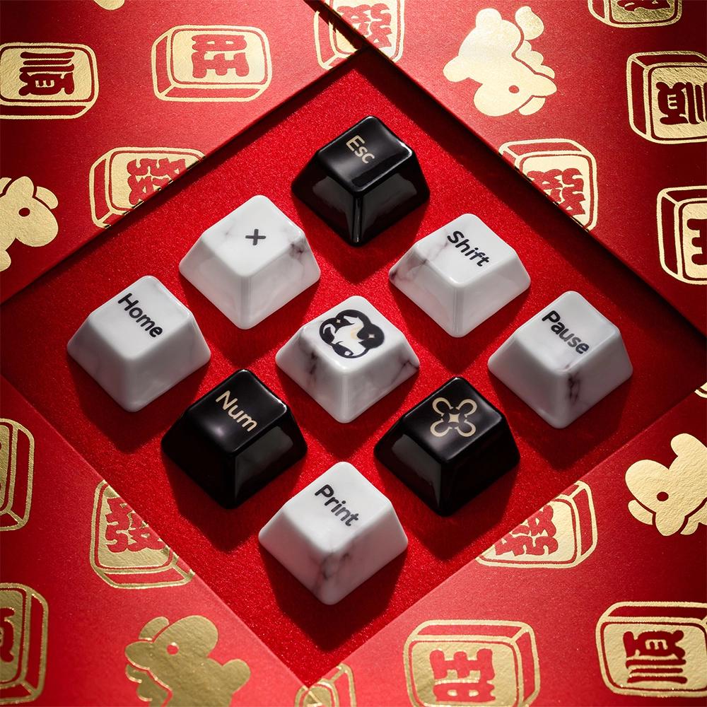 XVX Horse Ceramic CNY Limited Edition Keycaps Cherry Profile Double Shot Shine Through Al2O3 Alumina Keycap 120-Keys