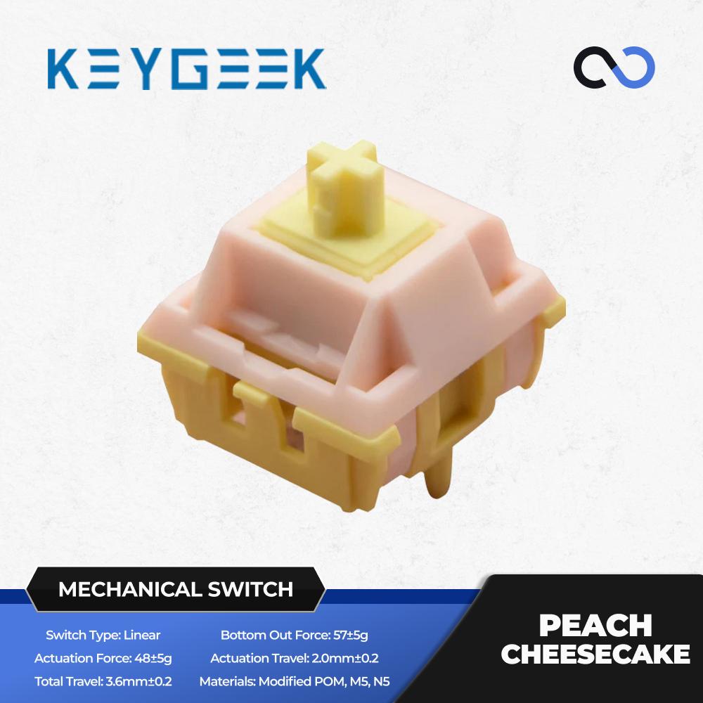 KeyGeek Peach CheeseCake Pre-Lubed Mechanical Keyboard PCB Mount Switch (Linear) by Black Cat Studio