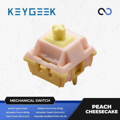KeyGeek Peach CheeseCake Pre-Lubed Mechanical Keyboard PCB Mount Switch (Linear) by Black Cat Studio