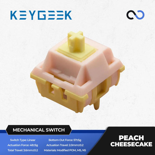 KeyGeek Peach CheeseCake Pre-Lubed Mechanical Keyboard PCB Mount Switch (Linear) by Black Cat Studio