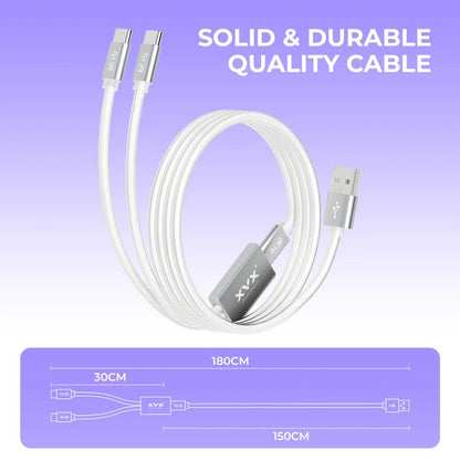 XVX CC8 Crystal Dual Output Braided RGB Cable 8k USB Type A to C 2 in 1 Mechanical Keyboard / Mouse Kabel Wire