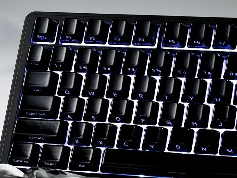 XVX Pure Black Ceramic Keycaps Cherry Profile Double Shot Shine Through Side Profile Al2O3 Alumina Keycap 120+21-Keys