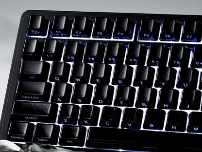 XVX Pure Black Ceramic Keycaps Cherry Profile Double Shot Shine Through Side Profile Al2O3 Alumina Keycap 120+21-Keys