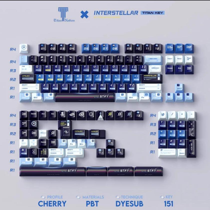 Titan Nation Interstellar Keycaps Cherry Profile Dyesub PBT Keycap 151-Keys