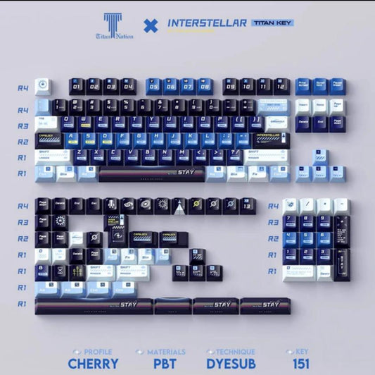 Titan Nation Interstellar Keycaps Cherry Profile Dyesub PBT Keycap 151-Keys