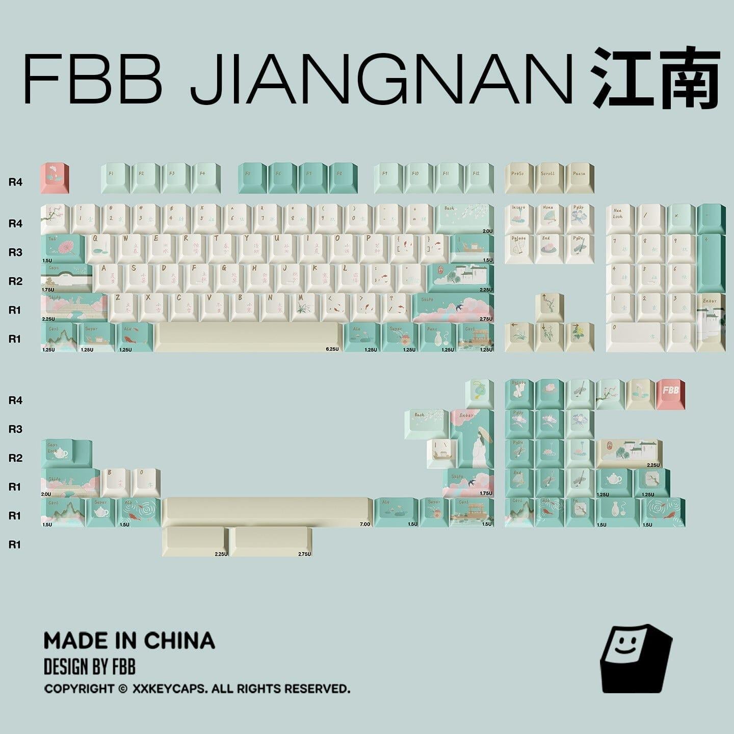 FBB JiangNan Keycaps Cherry Profile PBT Dye Subbed
