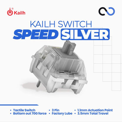 Kailh Speed Silver Pre-Lubed mechanical keyboard switch (Linear)