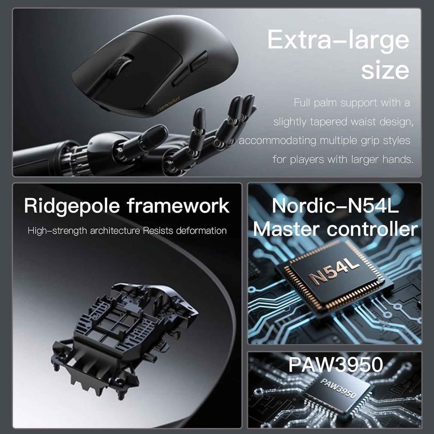 Darmoshark M9 8k Whale Shark Wireless Ultra Light Ambi PAW3950 Gaming Mouse