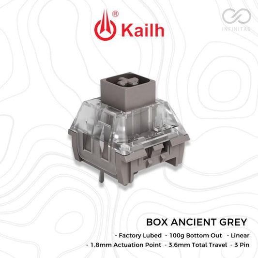 Kailh Box Ancient Grey Pre-Lubed mechanical keyboard switch (Linear)